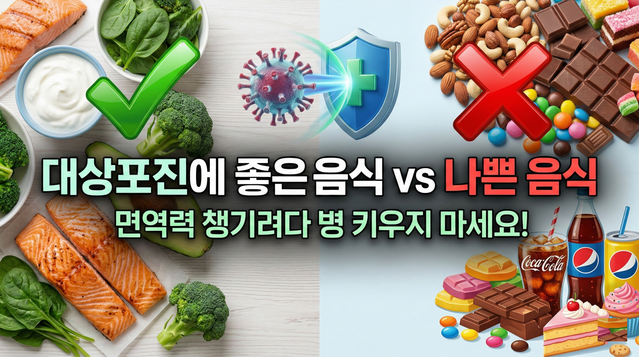 대상포진 회복에 좋은 라이신 음식과 피해야 할 아르기닌 음식 비교 이미지