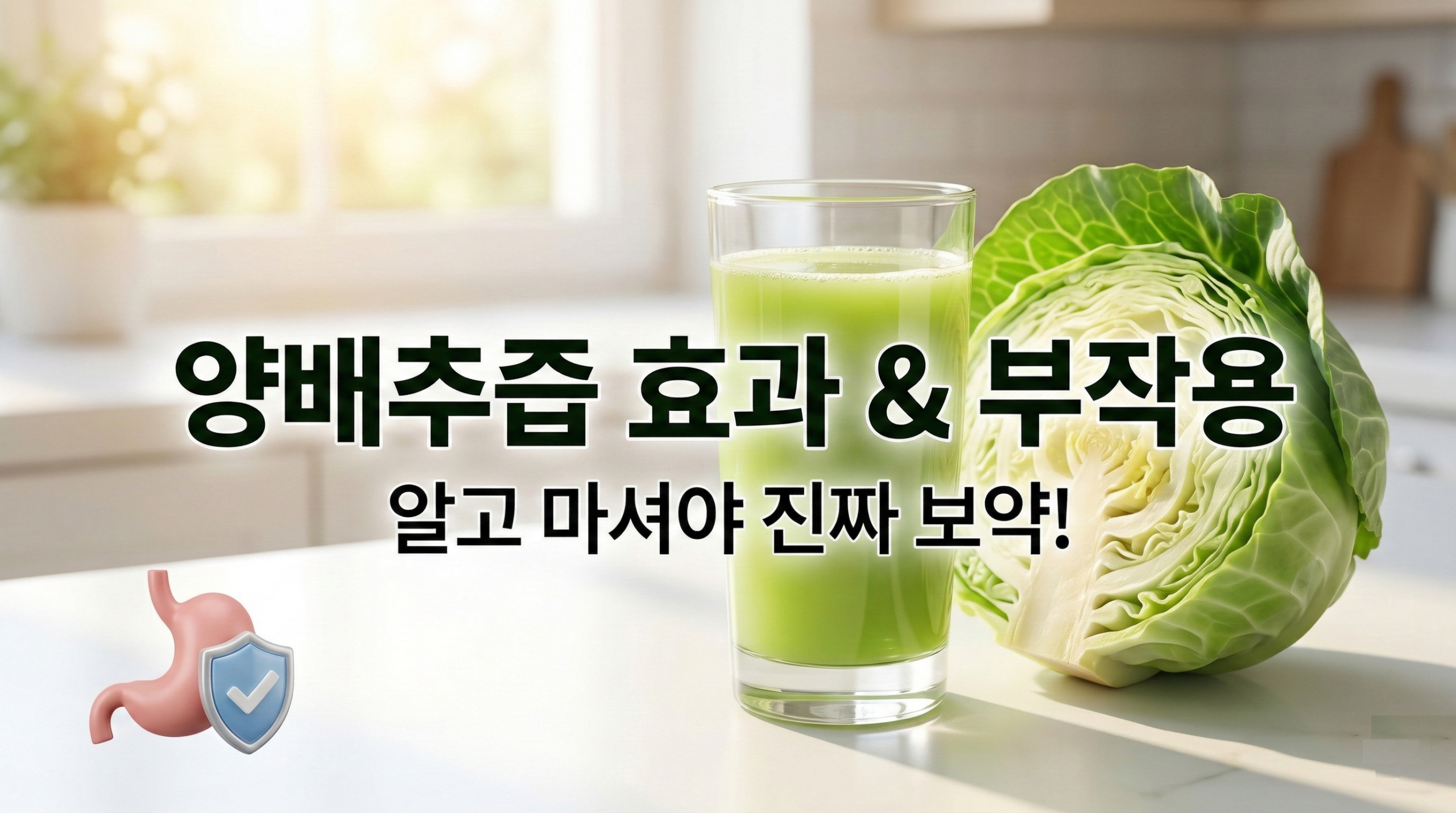 위 건강에 좋은 양배추즙의 효능과 섭취 주의사항 안내 이미지